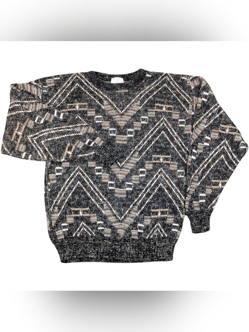 Vintage Wool Grandpa Grunge 3D Texture Sweater Men's Size Large Made in USA